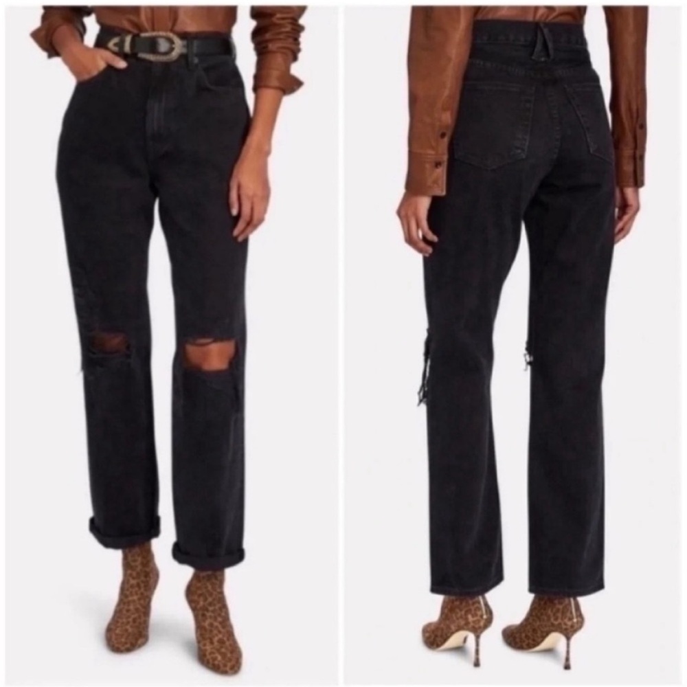 NWT SLVRLAKE London High Rise Straight Leg Jeans Black